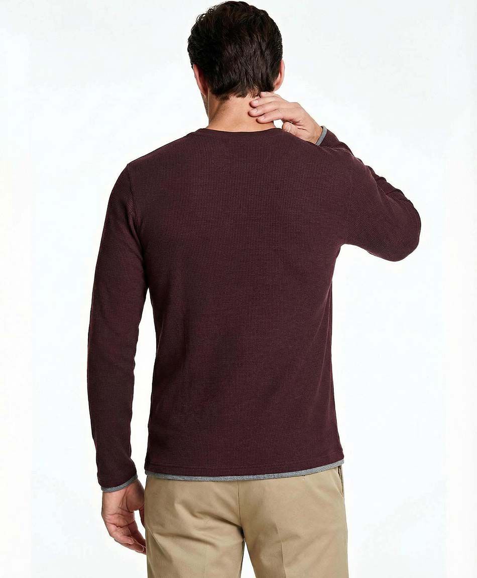 Remera hombre cuello redondo dark red