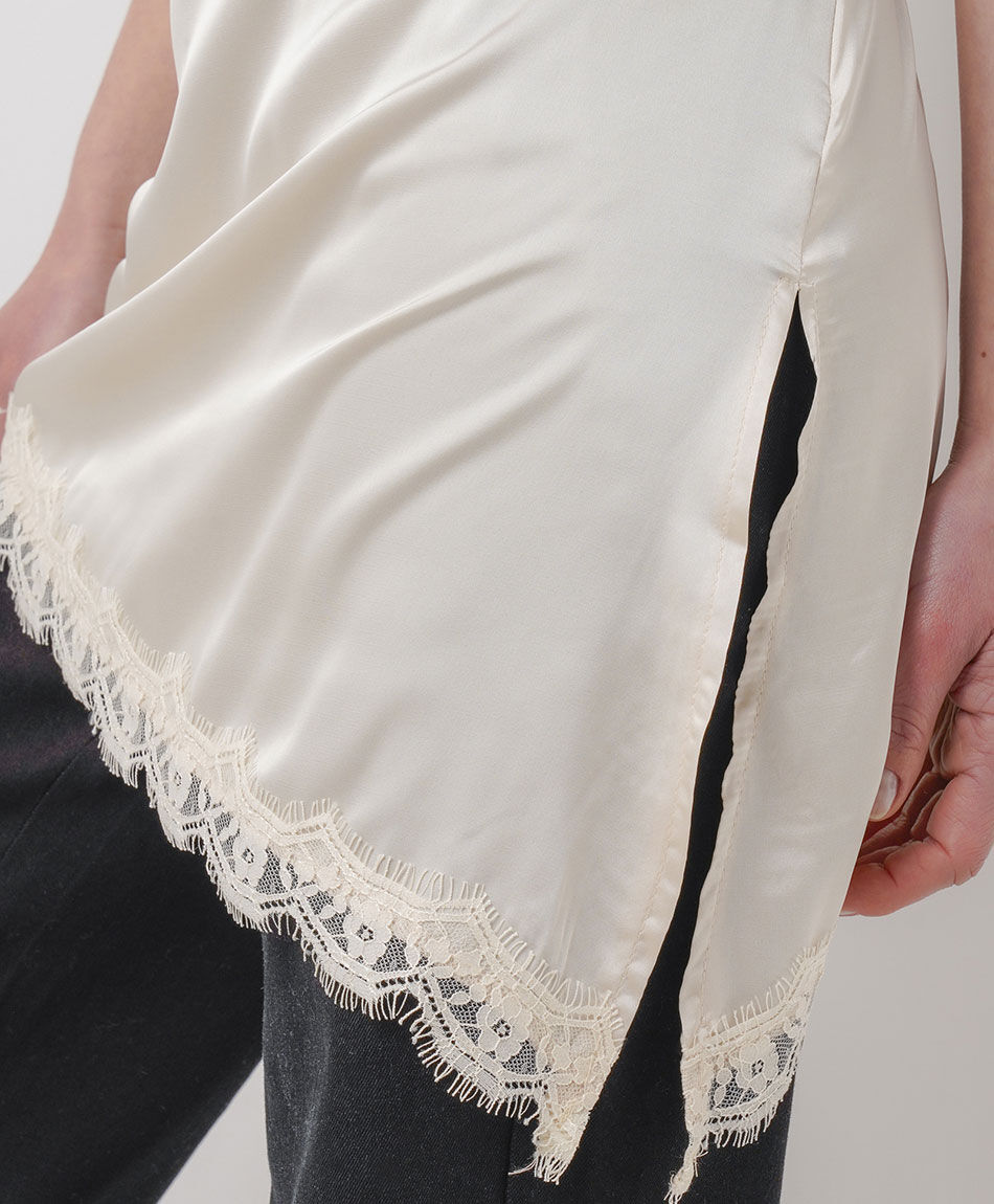 Camisa mujer sat&iacute;n encaje