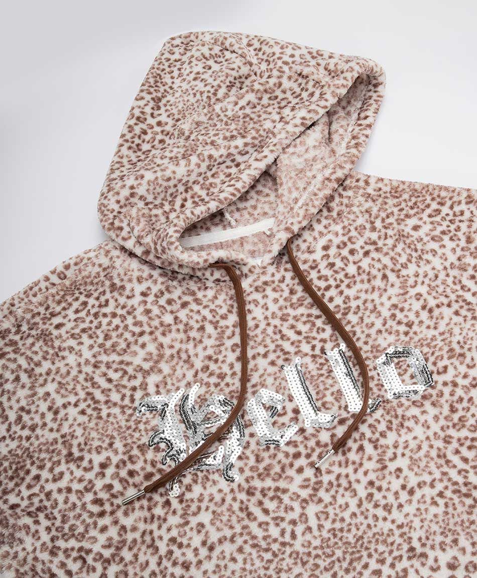 Pijama mujer coral animal print gorro