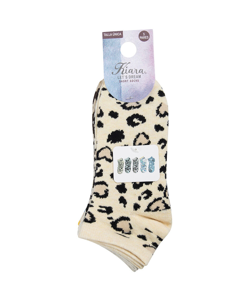 Pack 5 medias mujer animal print
