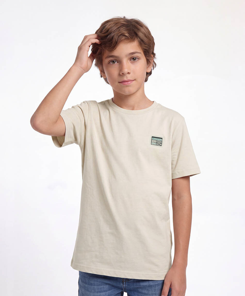 Remera nino basica beige