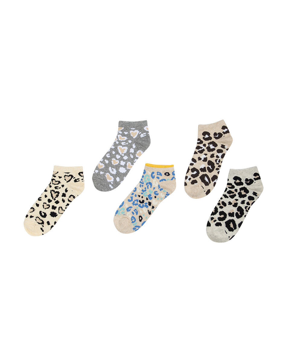 Pack 5 medias mujer animal print