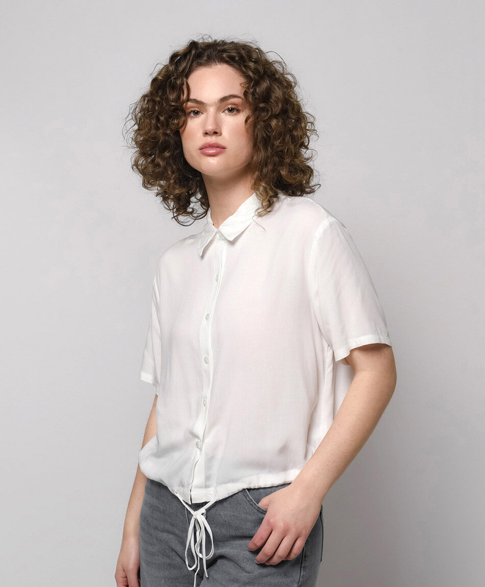 Camisa mujer lazo pretina