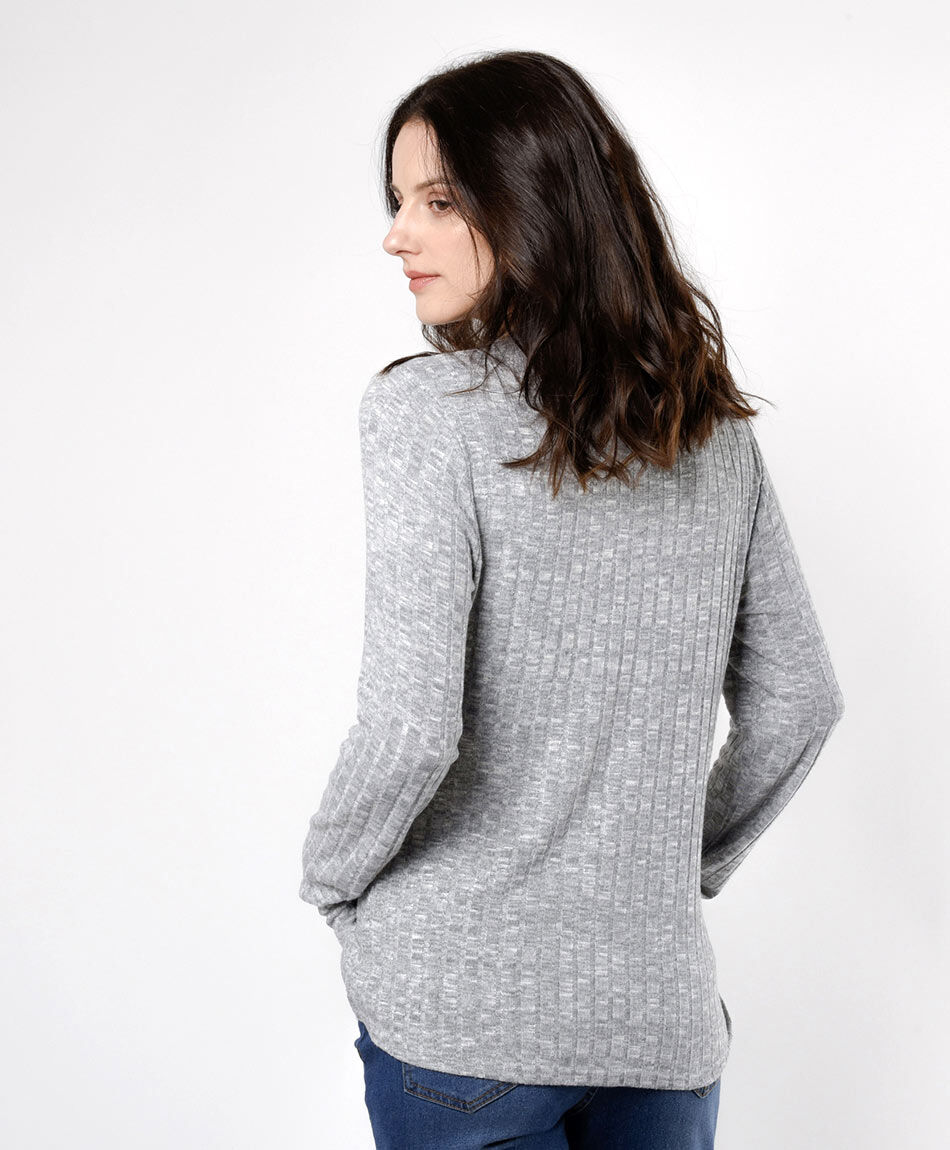 Remera mujer tejida acanalado