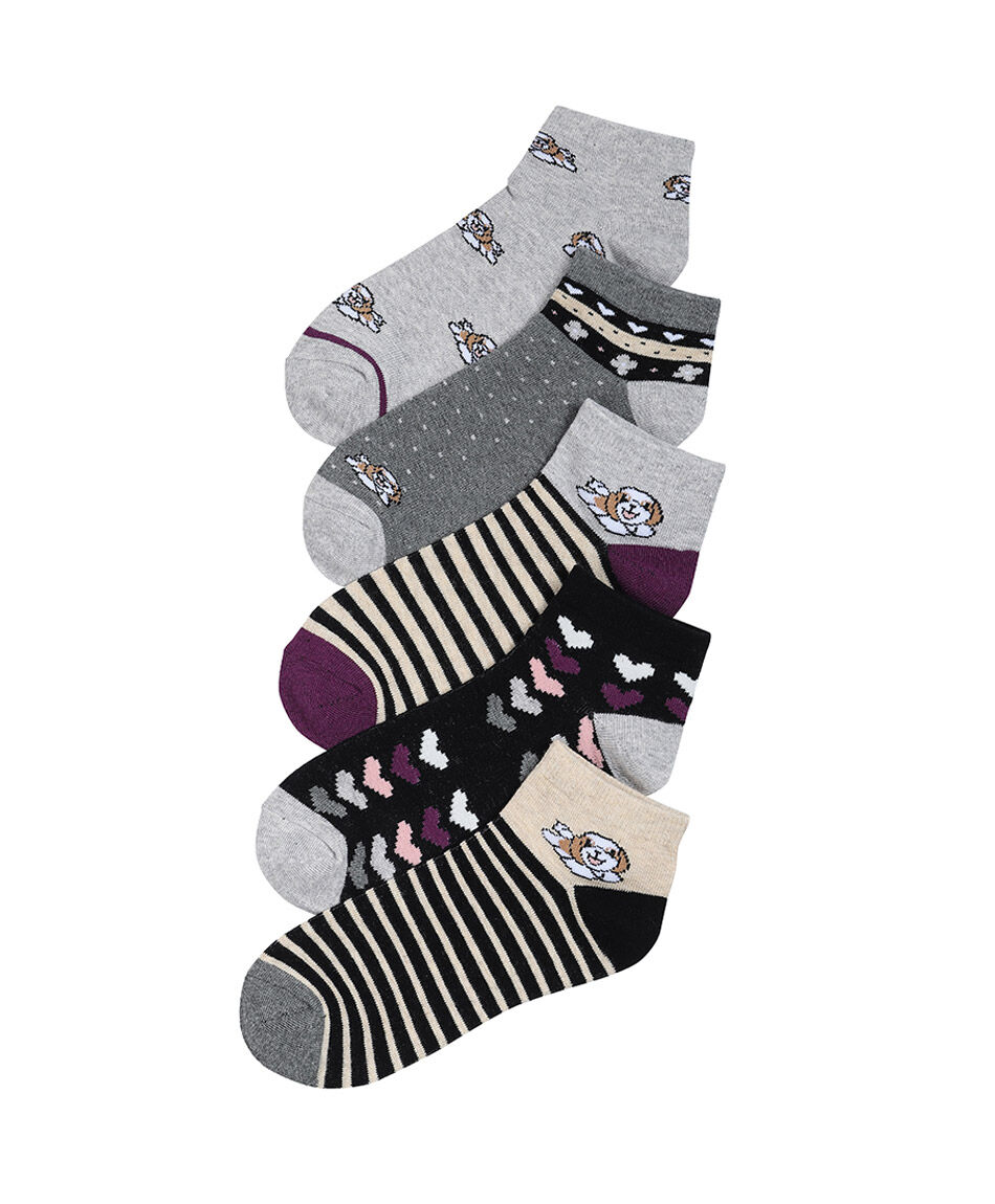 Pack 5 medias mujer mix dise&ntilde;os
