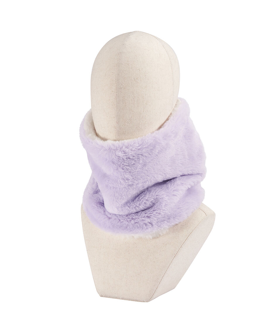 Cuello ni&ntilde;a corderito purpura