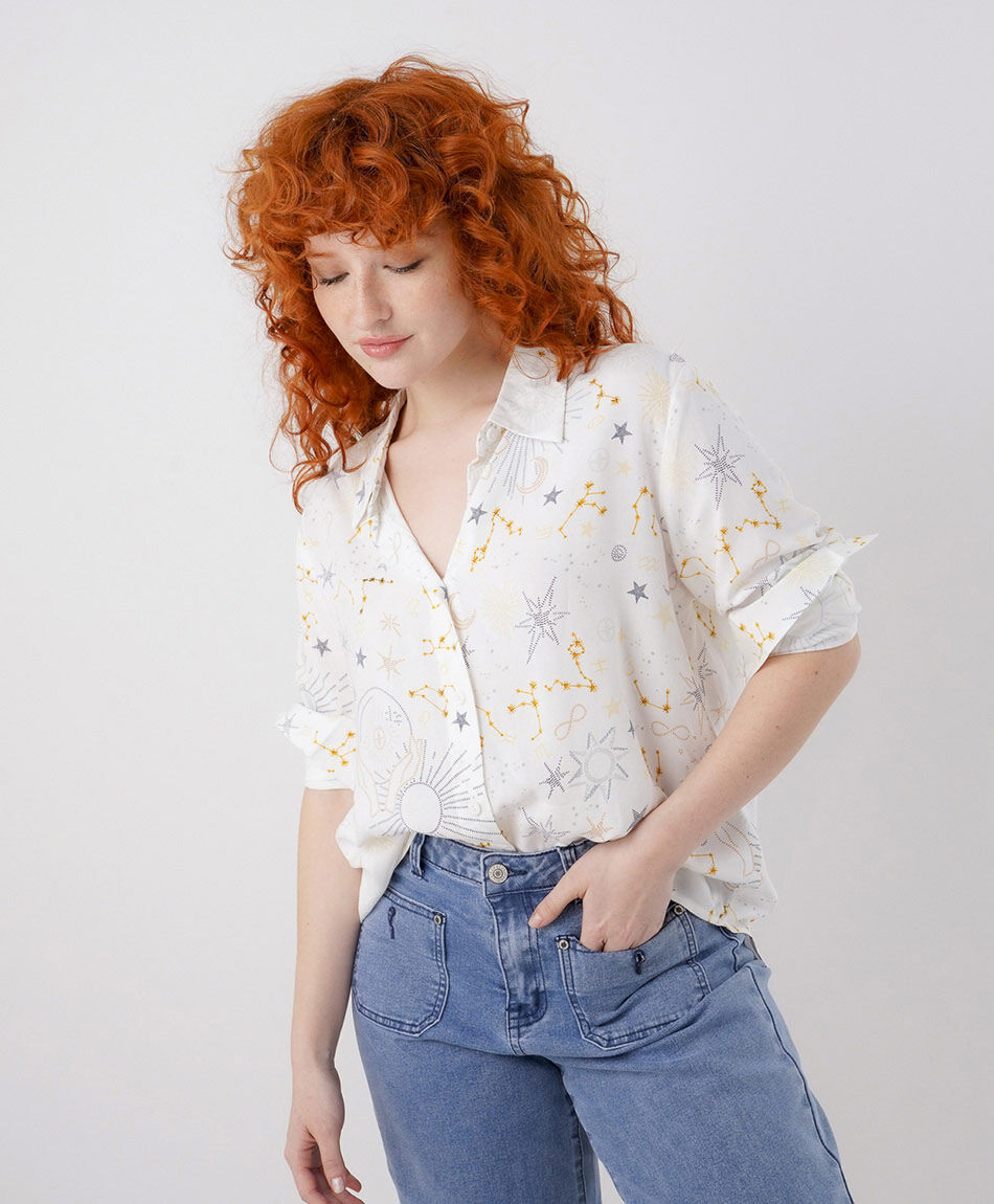 Camisa mujer estampado cielo