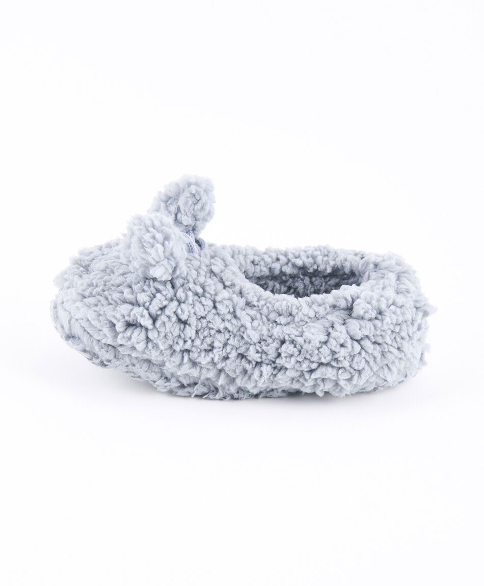 Media de dormir mujer pomp&oacute;n gris