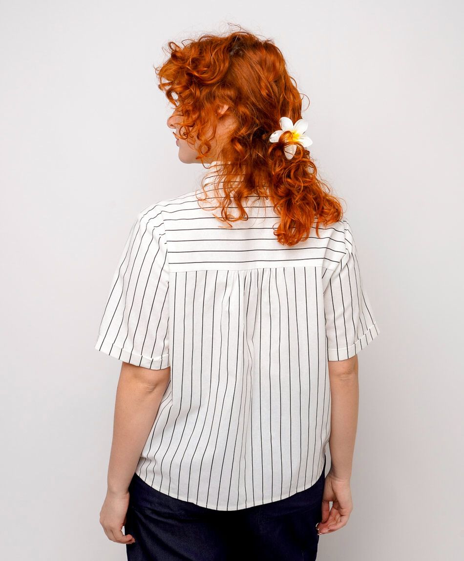 Camisa mujer casual  dise&ntilde;o de rayas