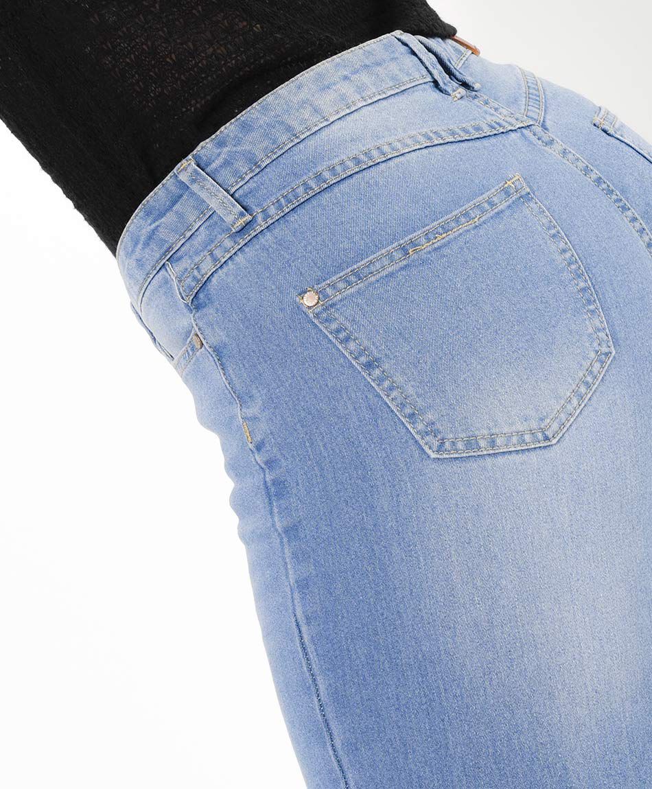 Jeans mujer botones skinny fit