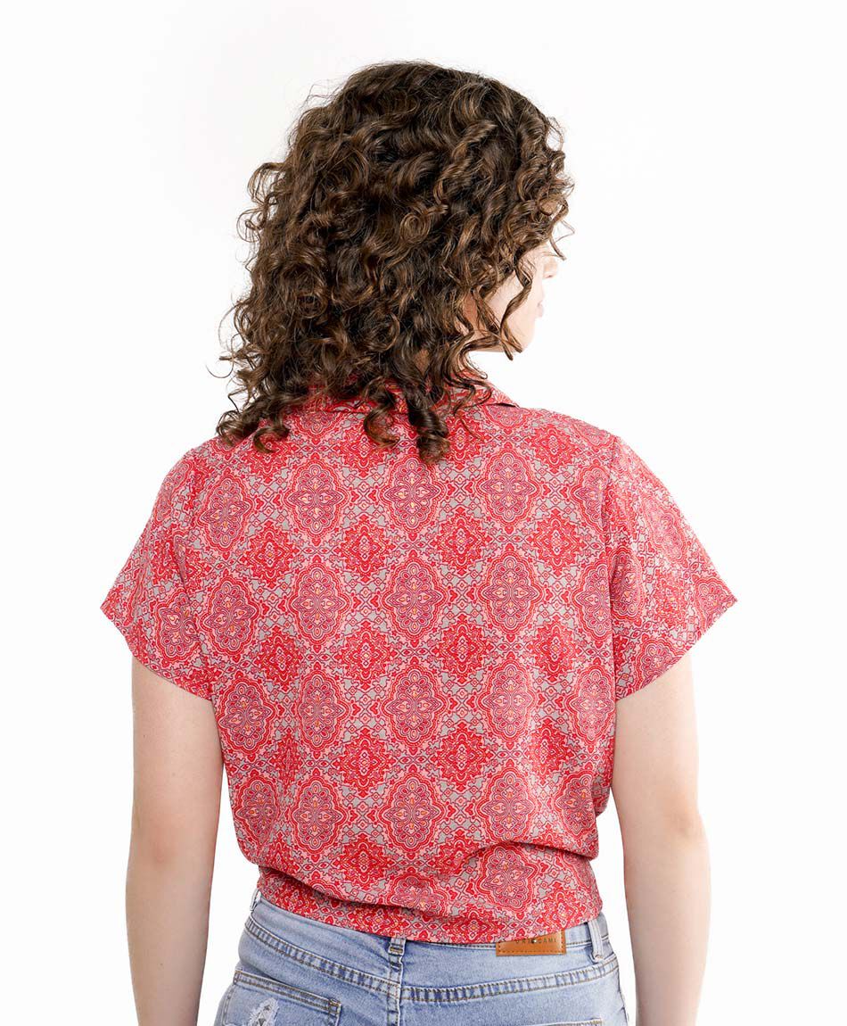 Camisa mujer nudo acinturado