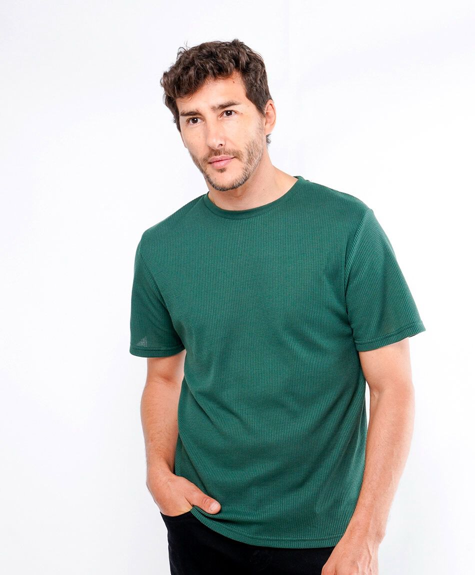 Remera hombre waffle verde