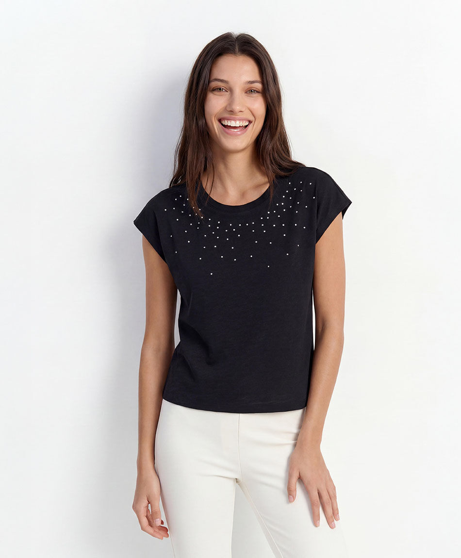 Remera mujer brillos superior