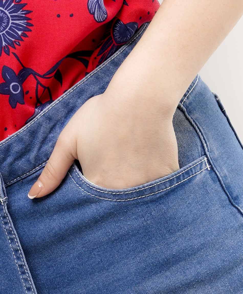 Short mujer dise&ntilde;o falda mezclilla