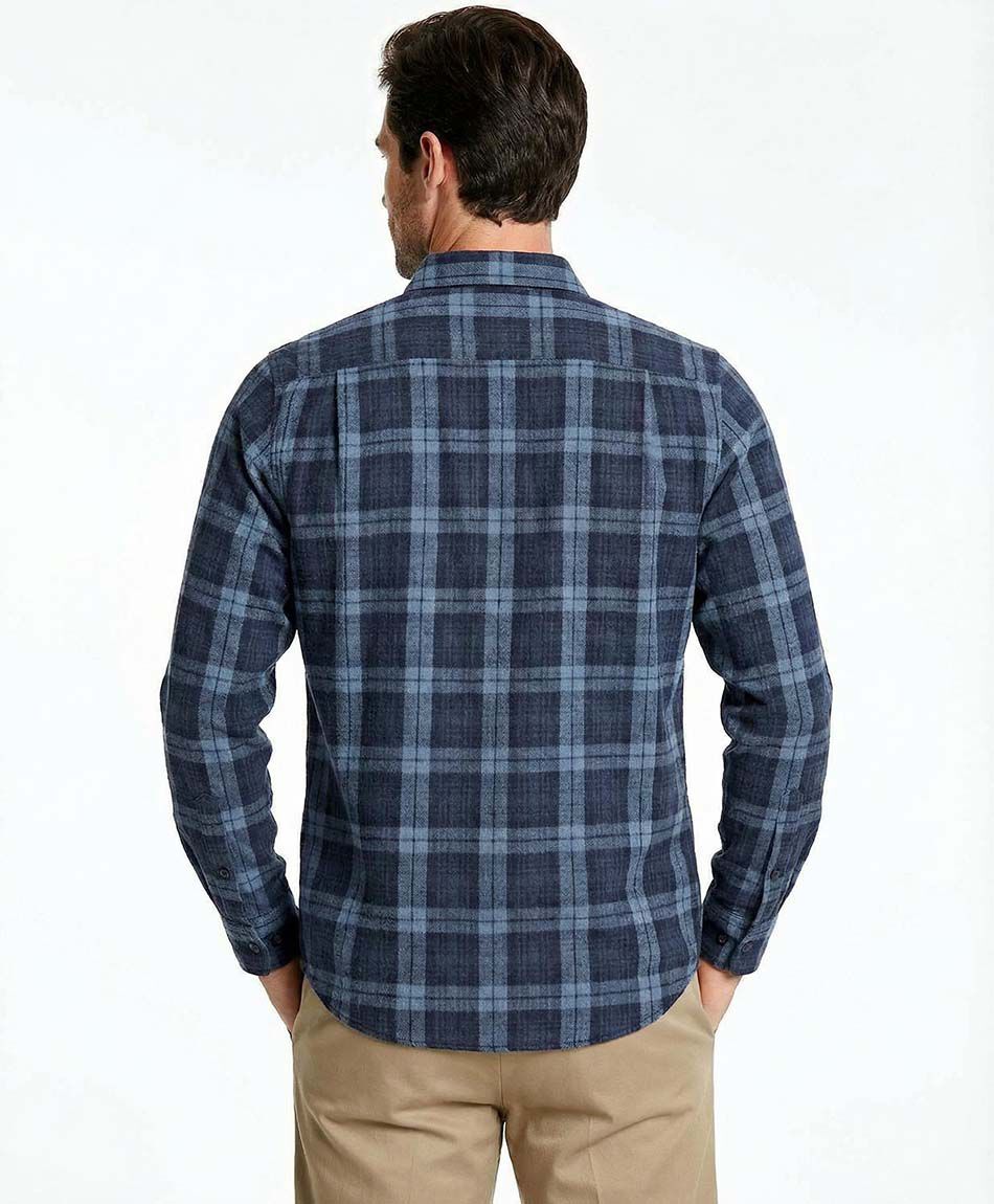 Camisa hombre franela azul