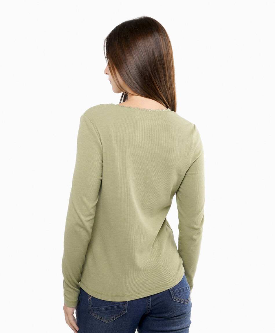 Remera mujer ib con encaje green
