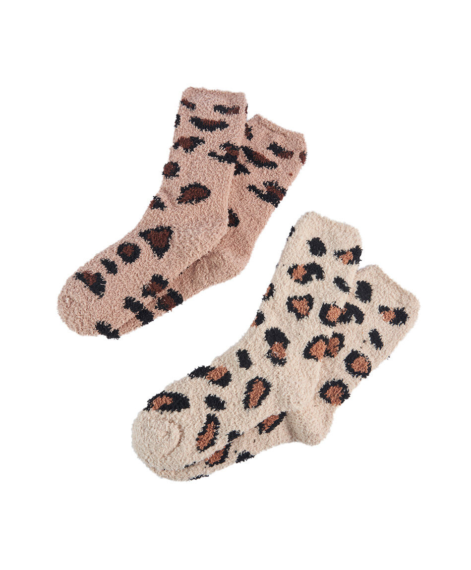 Pack 2 medias mujer animal print