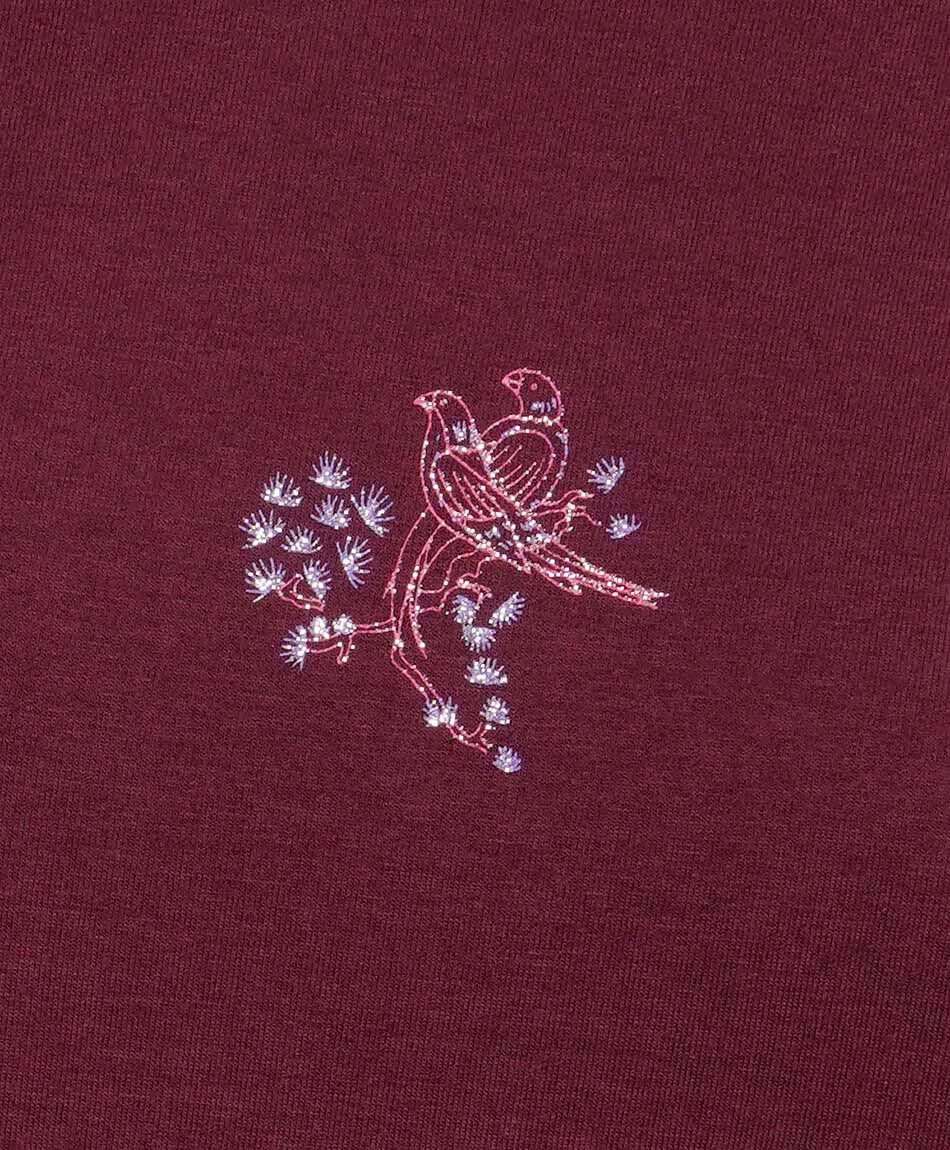 Remera mujer p&aacute;jaros bordados