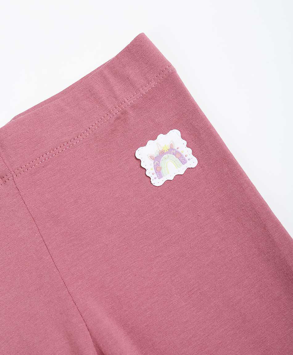 Leggins beb&eacute; arco bordado rosado