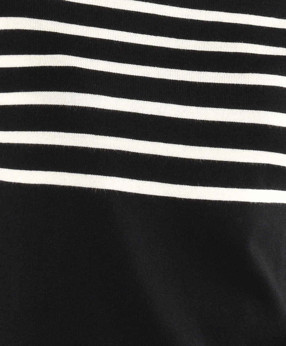 Sweater mujer rayado blanco y negro