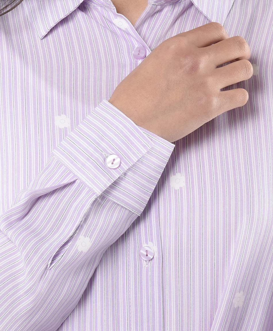 Camisa mujer l&iacute;neas flores