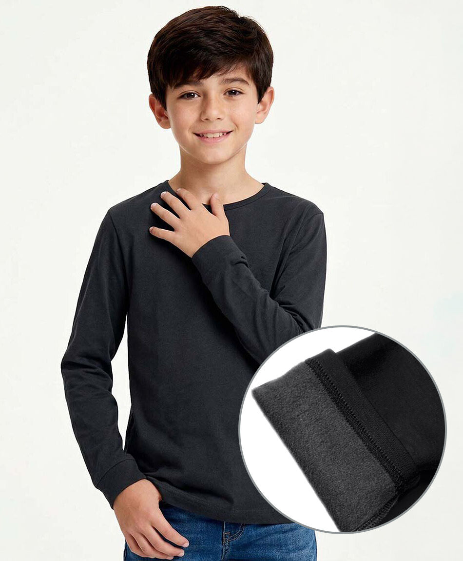 Camiseta ni&ntilde;o t&eacute;rmica negra