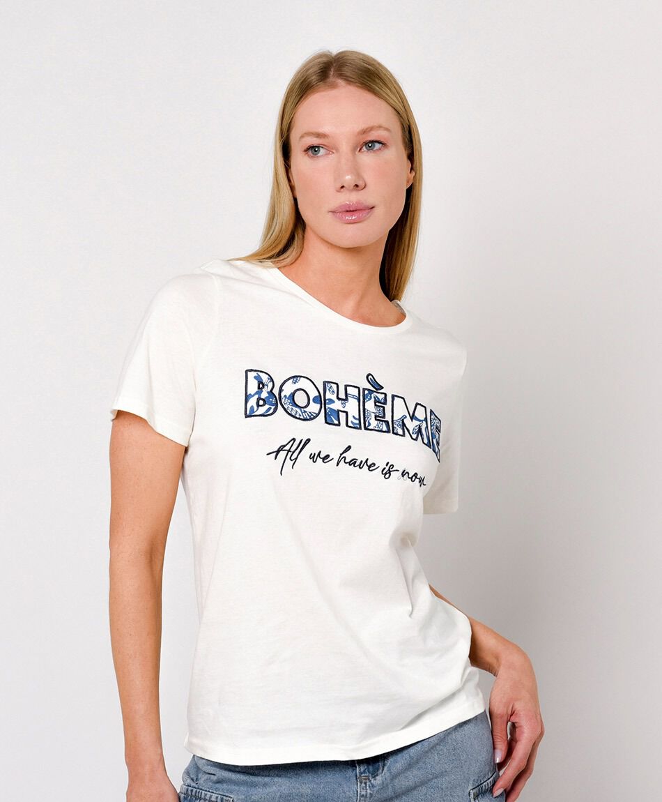 Remera mujer texto boheme