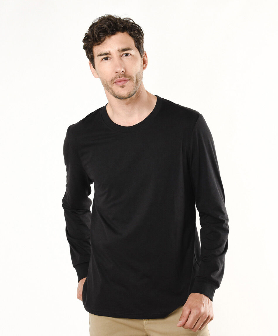 Remera hombre lisa manga larga