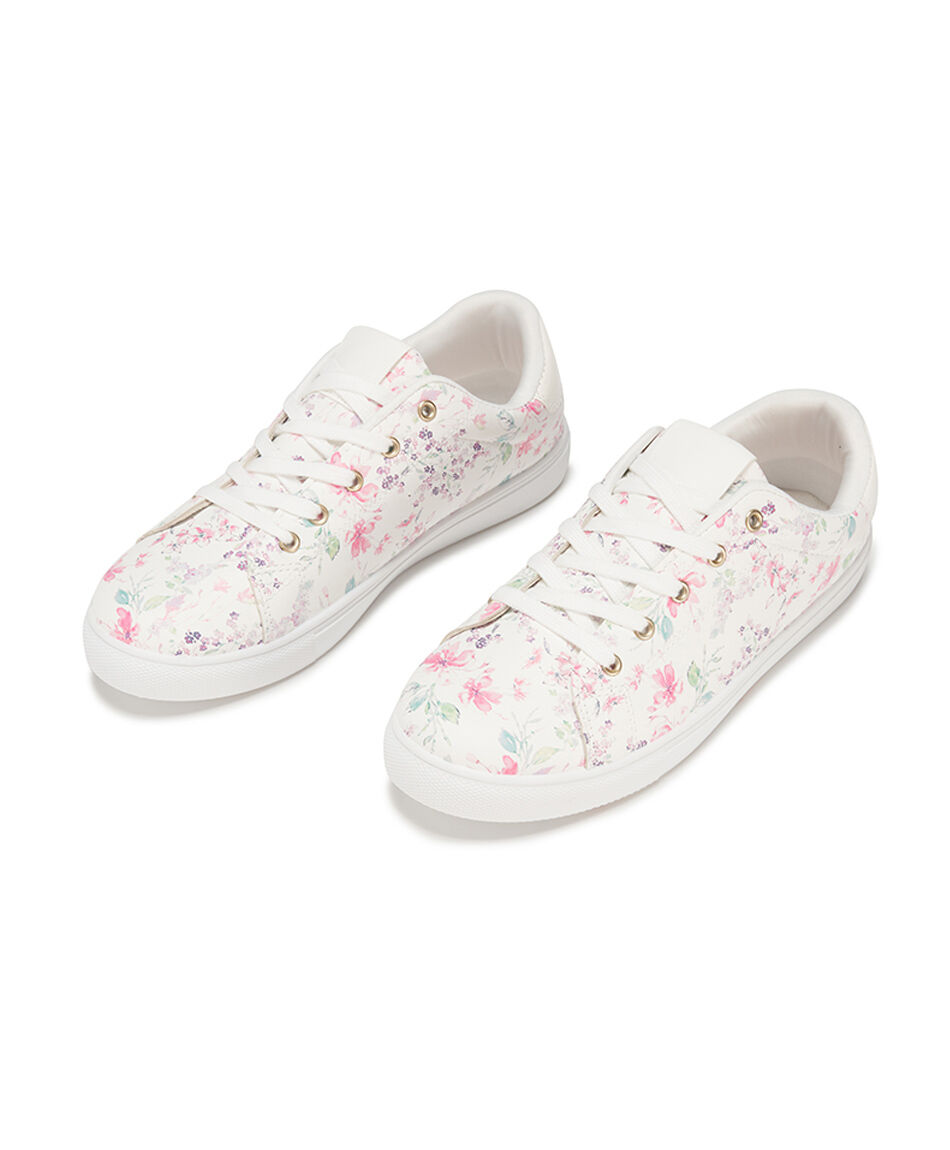 Zapatilla mujer floreada