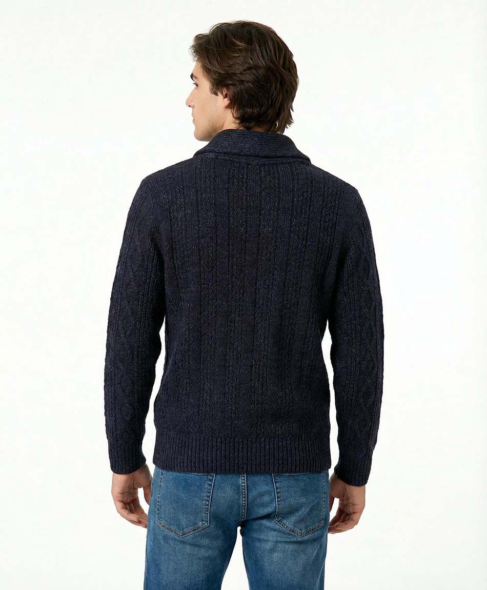 Sweater hombre cuello cruzado navy