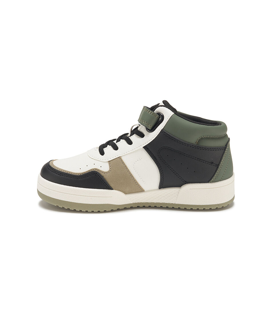 Zapatilla infantil (32 a 37) ca&ntilde;a alta tricolor