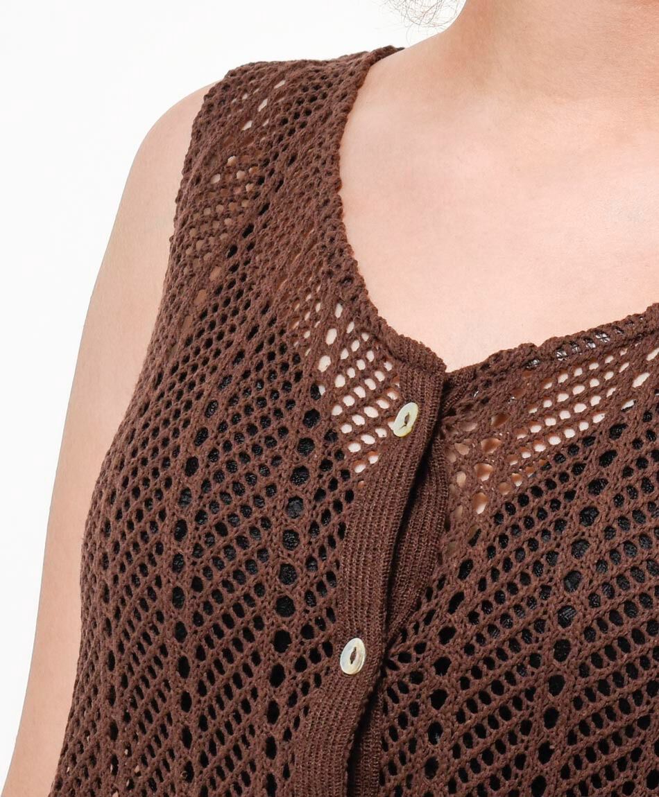 Cardigan mujer crochet botones calado