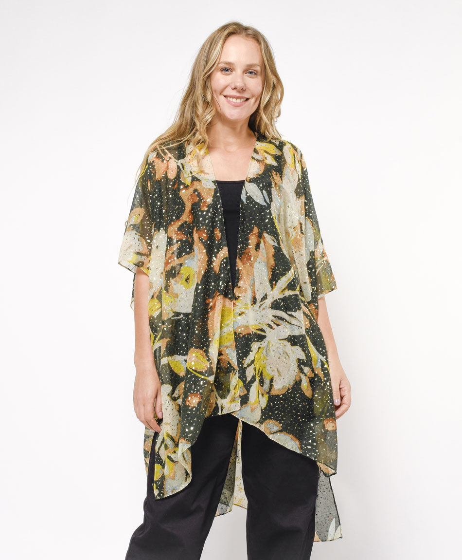 Pareo mujer flores brillos