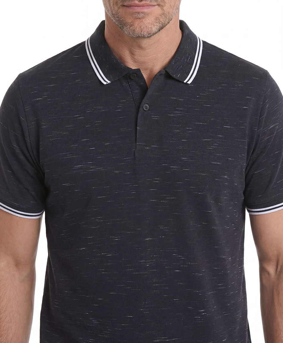 Remera hombre polo jaspeada