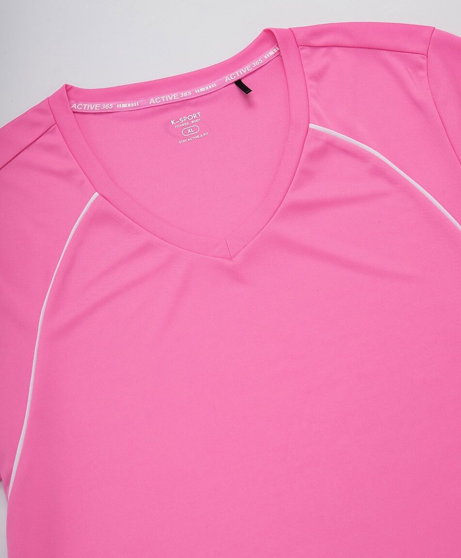 Remera deportiva mujer lisa pipping rosada