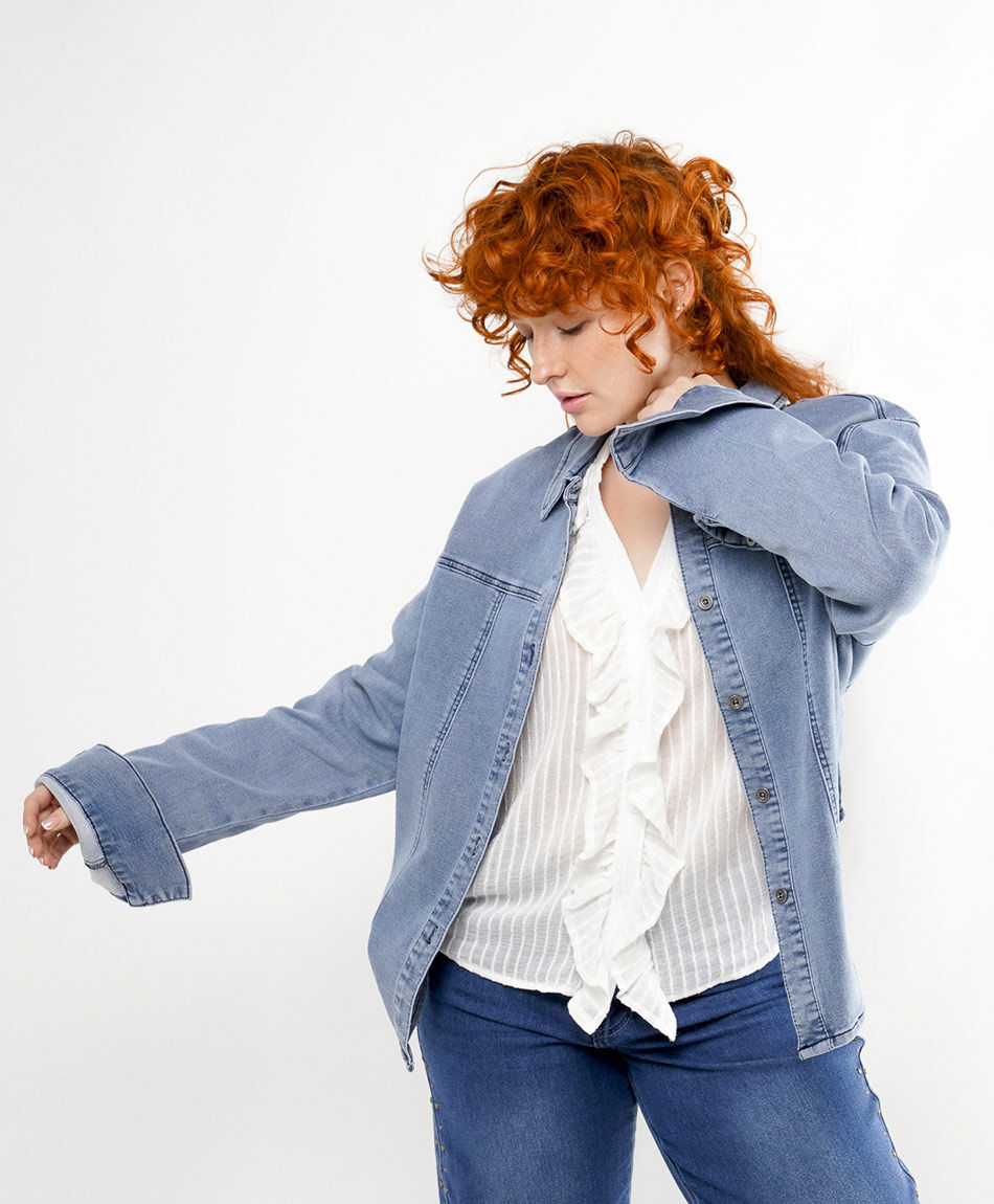 Campera mujer denim b&aacute;sica