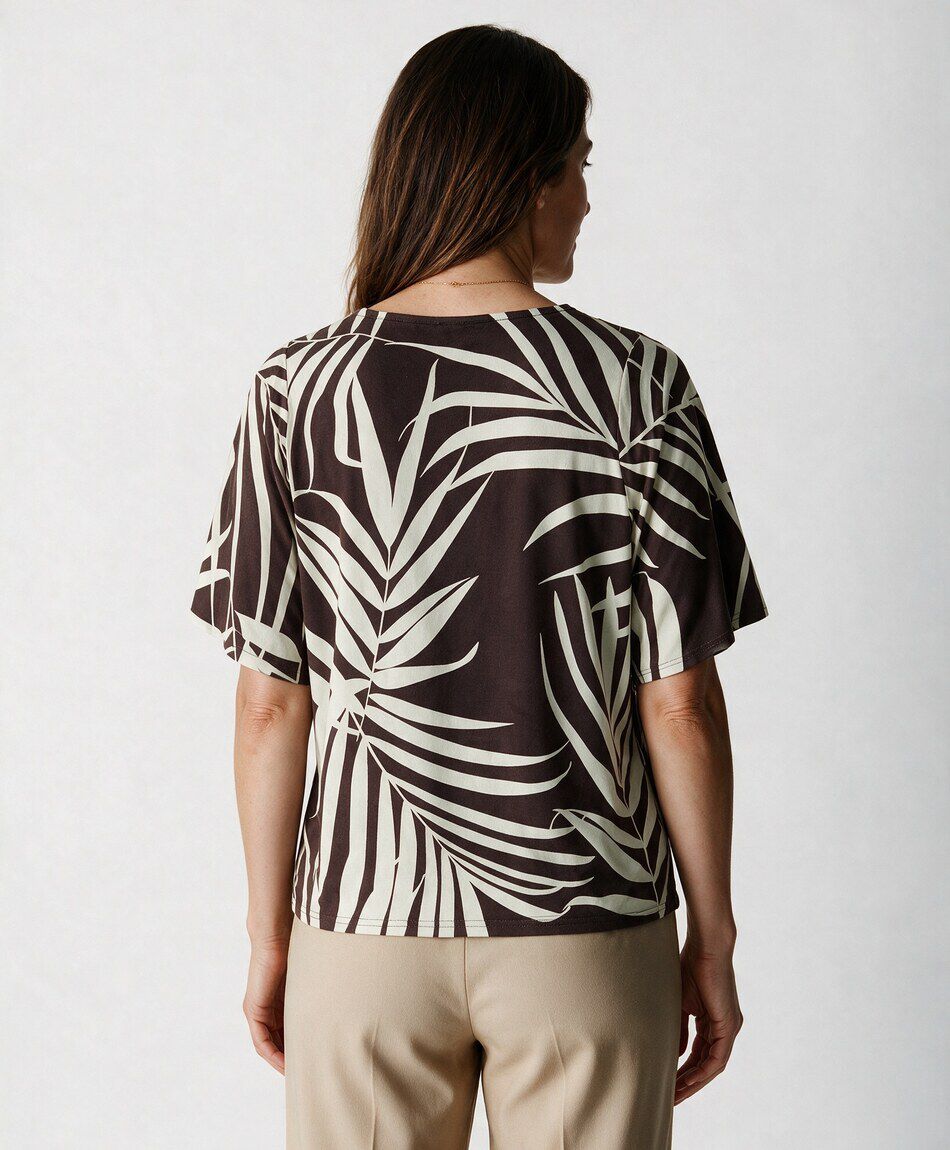 Remera mujer hojas