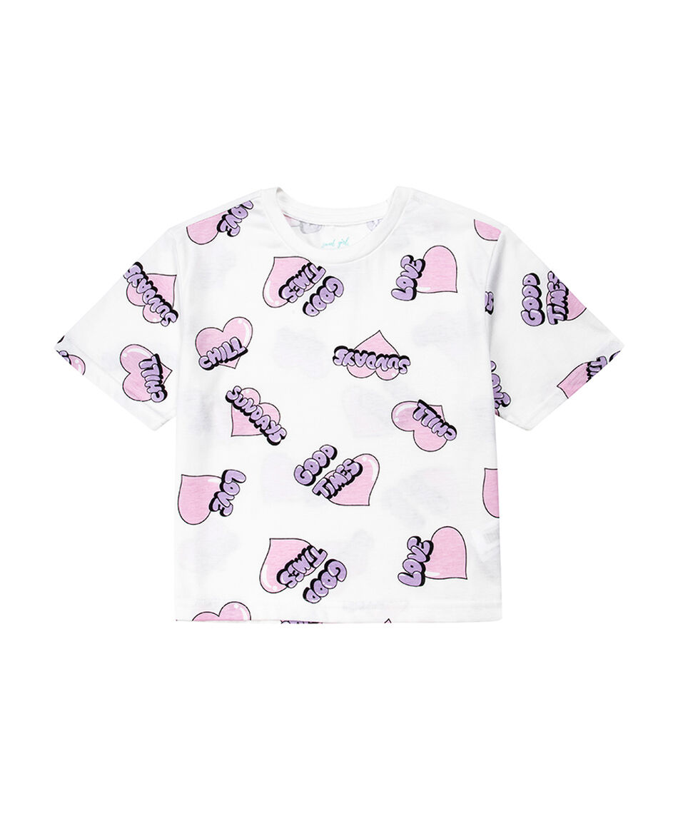 Remera ni&ntilde;a corazones