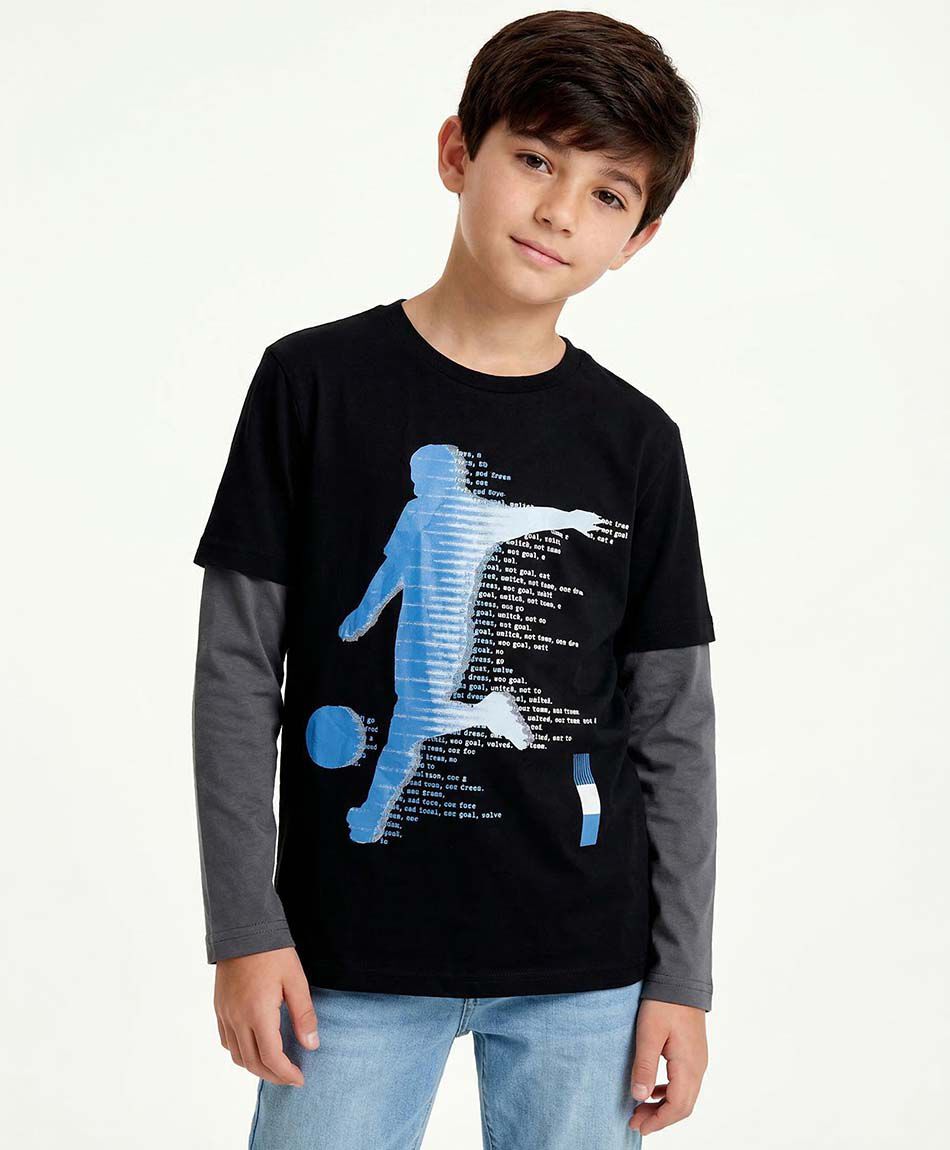 Remera ni&ntilde;o estampado futbol
