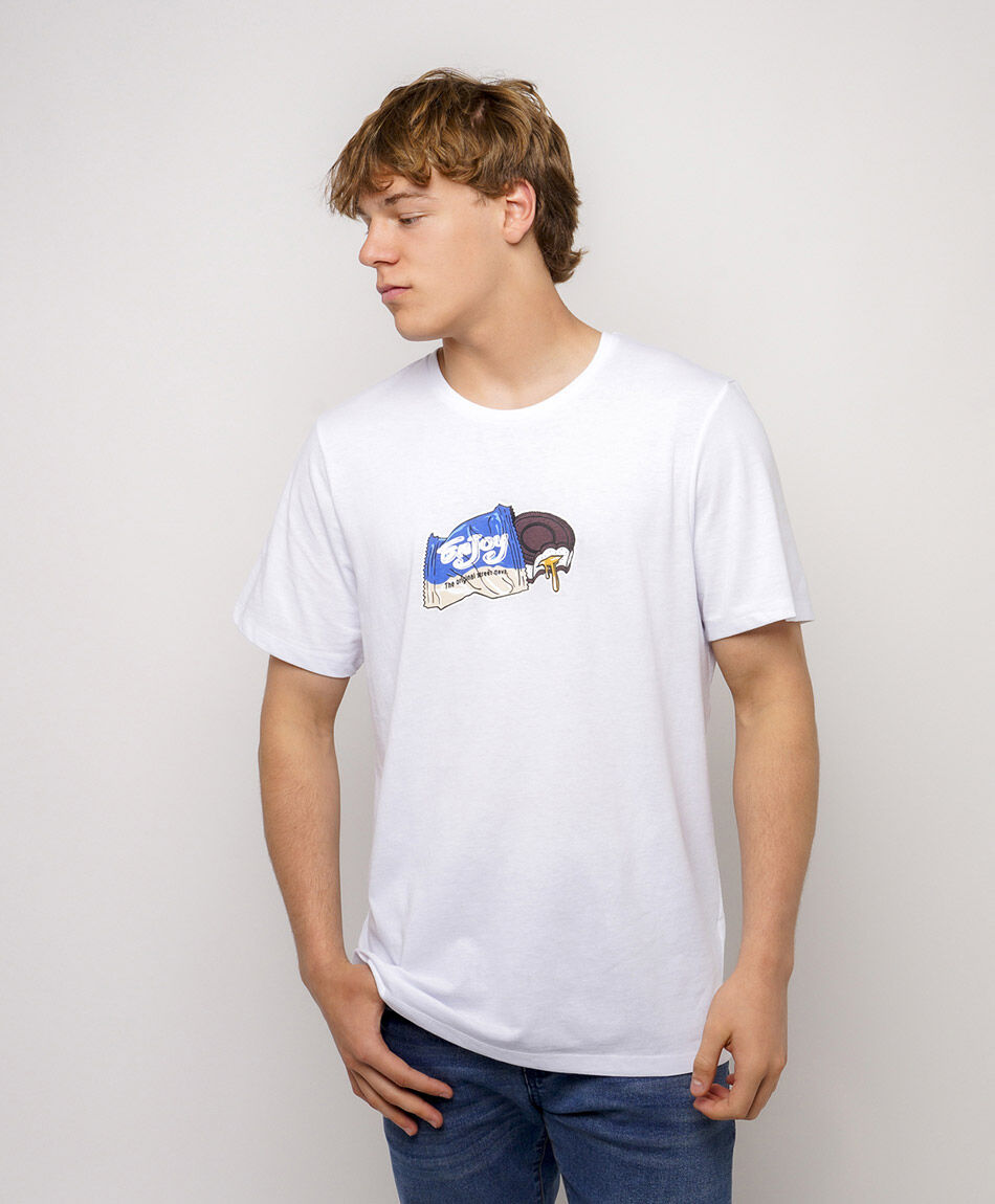Remera hombre manga corta estampada enjoy