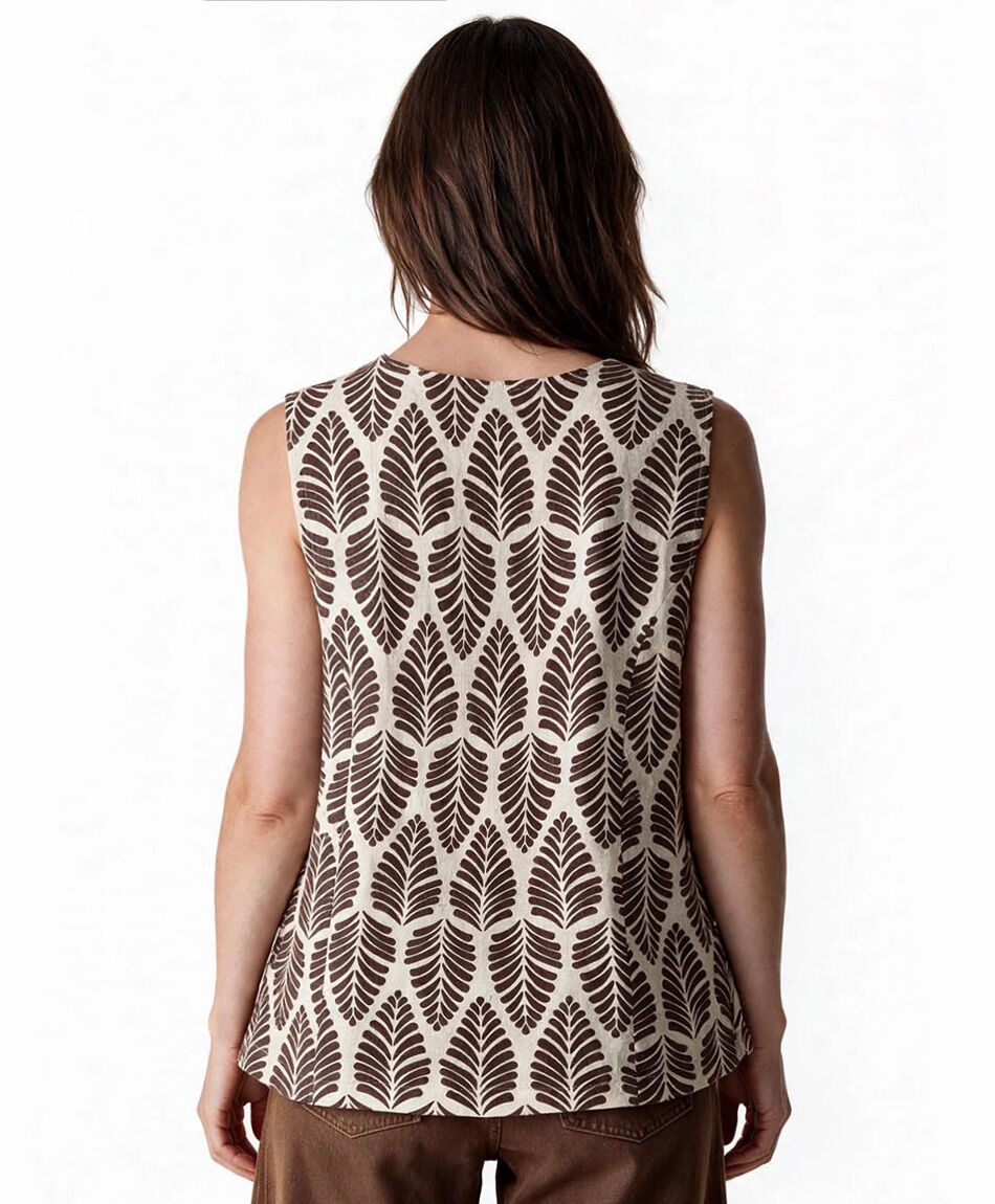 Camisa mujer vest hojas