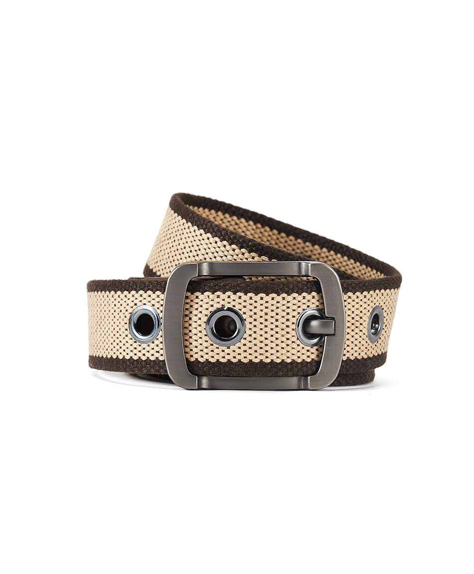 Cintur&oacute;n hombre bicolor beige