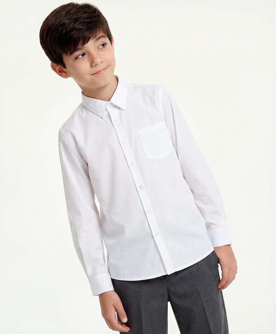 Camisa escolar blanca bolsillo
