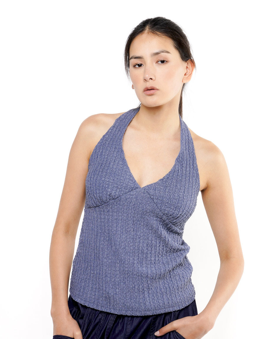 Camisa mujer top &iacute;ndigo