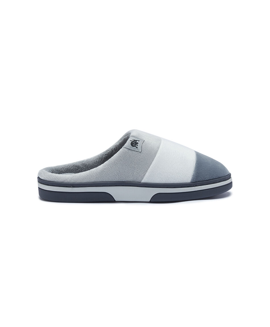 Pantufla hombre tonos gris