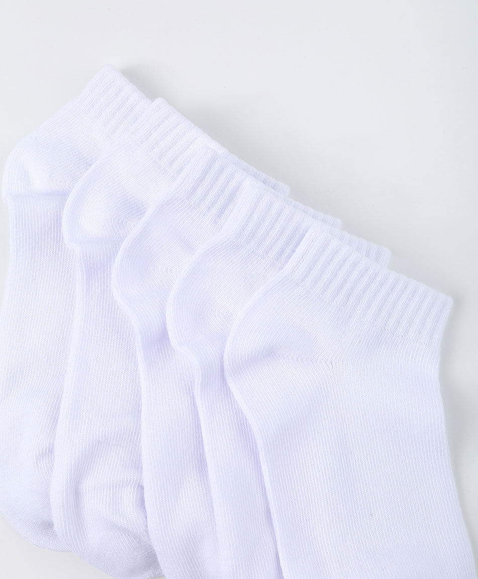 Pack 5 medias escolar algod&oacute;n blanco