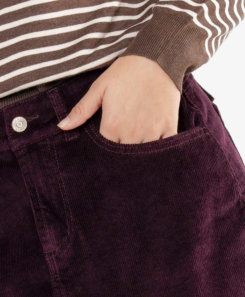 Mini falda mujer short contraste burdeo