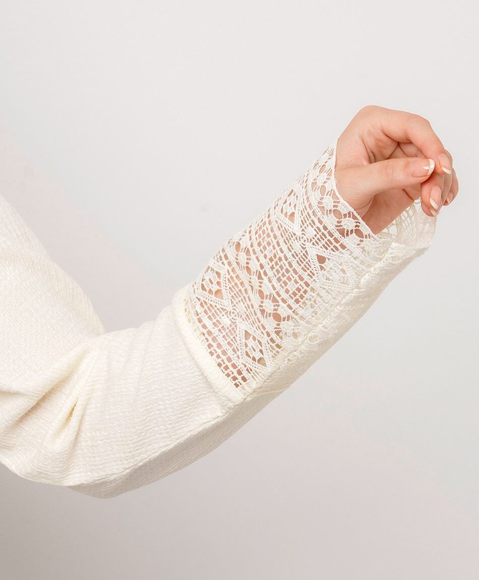 Camisa mujer encaje indigo