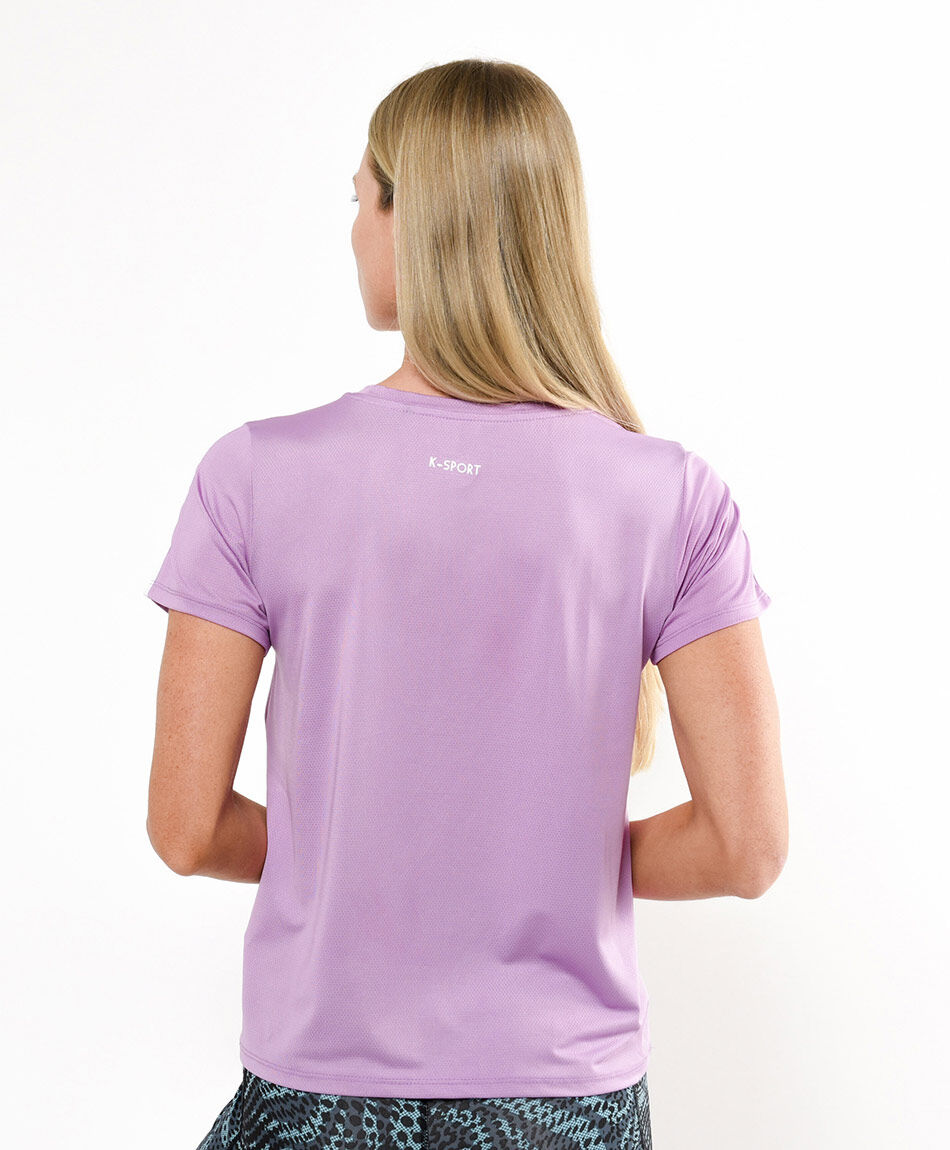 Remera deportiva mujer l&iacute;neas pink