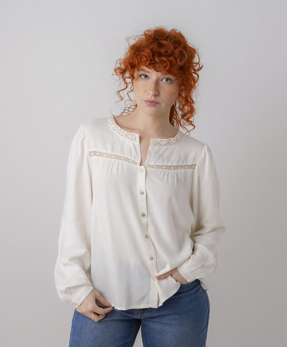 Camisa mujer detalle encajes